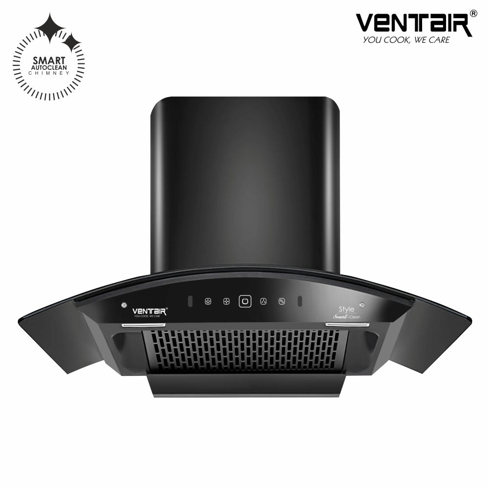 Style+ 75 Smart Auto Clean Chimney (Motion Sensor, 75cm, 1400 m3h, 11° Filterless Technology)