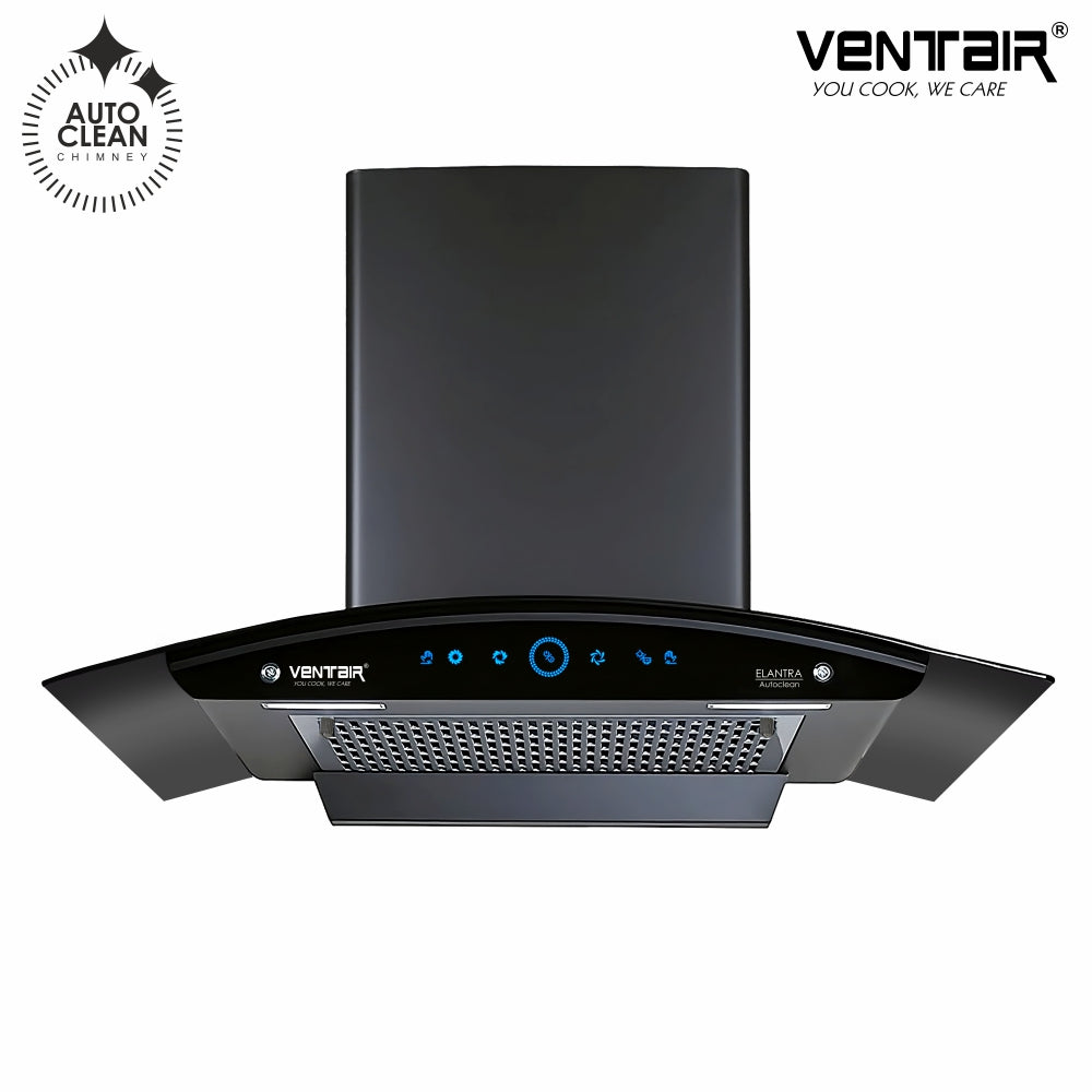 Elantra 90 Auto Clean Chimney (Motion Sensor, 90cm, 1250 m3h, Filterless Technology)