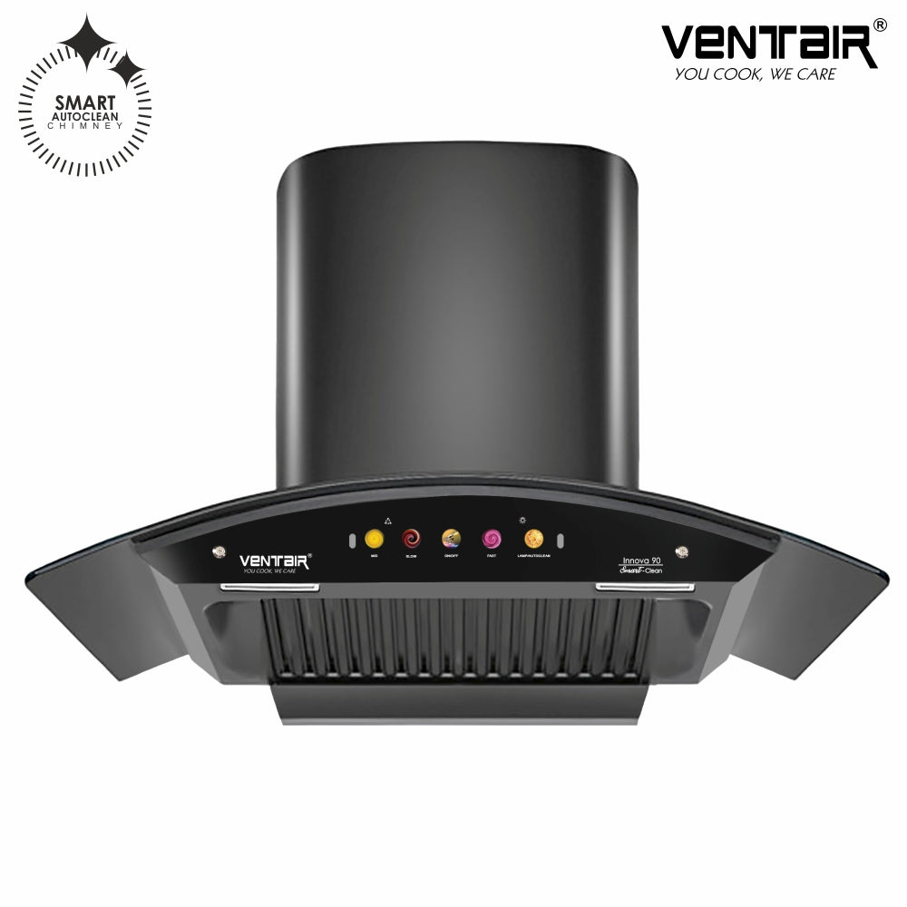 Innova 90 Smart Auto Clean Chimney (Motion Sensor, 90cm, 1400 m3h, 11° Baffle Filter)