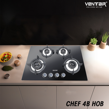 Load image into Gallery viewer, Ventair Glass Gas Hob Chef 4B (4 Burners)
