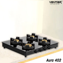 Load image into Gallery viewer, Aura 402 Glass Gas Stove (4 Burners)
