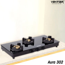 Load image into Gallery viewer, Aura 302 Glass Gas Stove (3 Burners)
