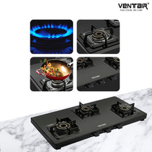 Load image into Gallery viewer, Ventair Glass Gas Stove Ginger 3B (3 Burners)
