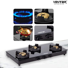 Load image into Gallery viewer, Aura 302 Glass Gas Stove (3 Burners)
