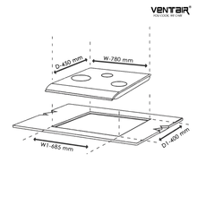 Load image into Gallery viewer, Ventair Glass Gas Hob Chef 3B (3 Burners)
