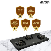 Load image into Gallery viewer, Ventair Glass Gas Stove Ginger 3B (3 Burners)
