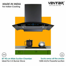 Load image into Gallery viewer, Elantra 90 Auto Clean Chimney (Motion Sensor, 90cm, 1250 m3h, Filterless Technology)
